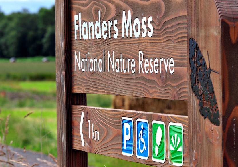 Natural Nature Reserve signage for Flanders Moss